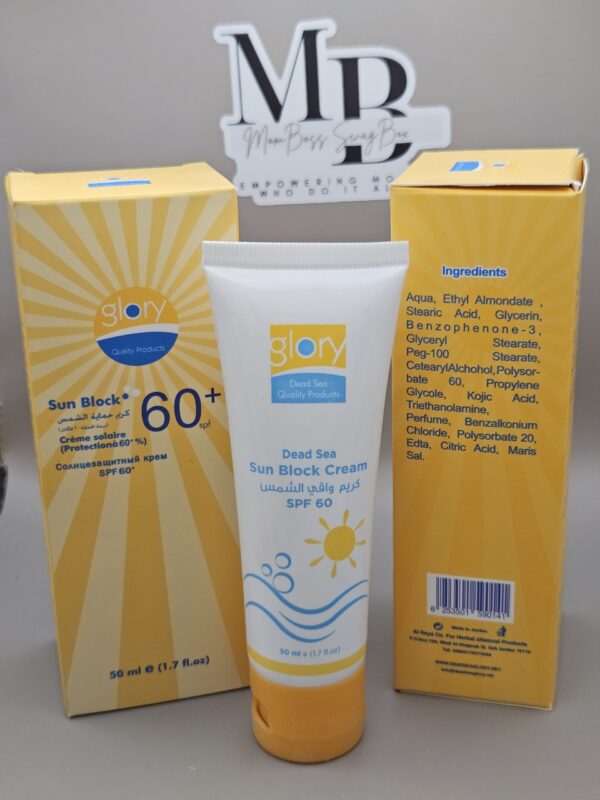 Glory Joon Dead Sea Sunblock Cream SPF 60 | Advanced Sun Protection - Image 3